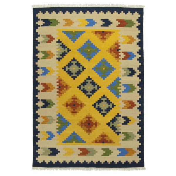 World Menagerie Lindquist Flatweave Yellow/Blue/Green Rug Wayfair.co.uk